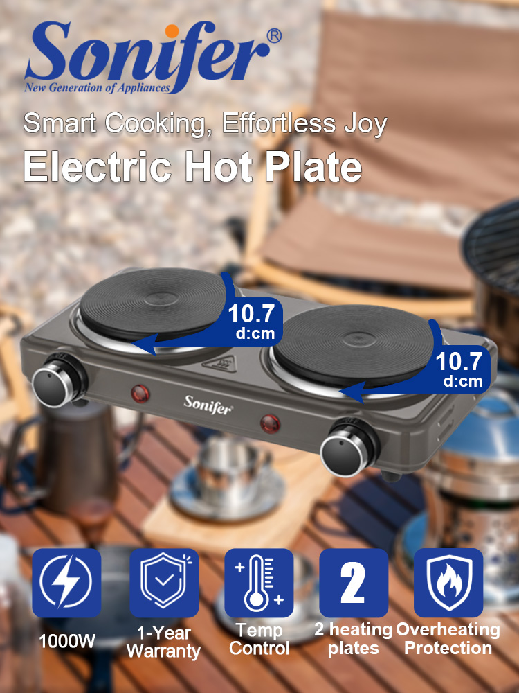 Induction Cooktop Portable - Bếp điện đôi Sonifer SF-3068 500W+500W,