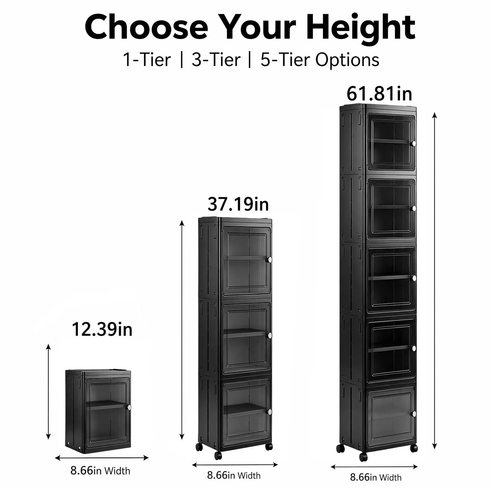 5-Tier Black Slim Narrow Rolli - đánh giá và giá Kitchen Appliances Cabinet